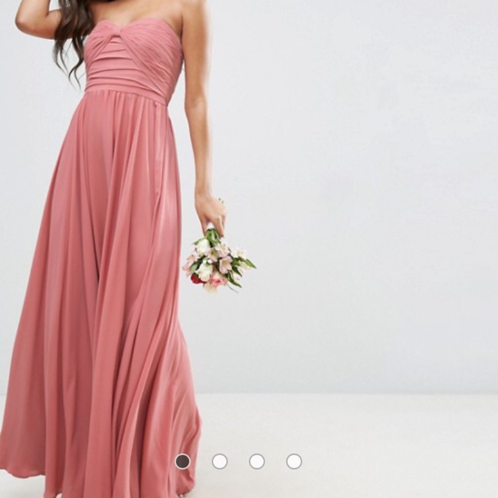 Bow front bandeau maxi dress